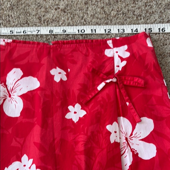 White Stag Women’s Floral VTG Red Hawaiian Hibiscus SKORT Size 10 - Picture 9 of 12